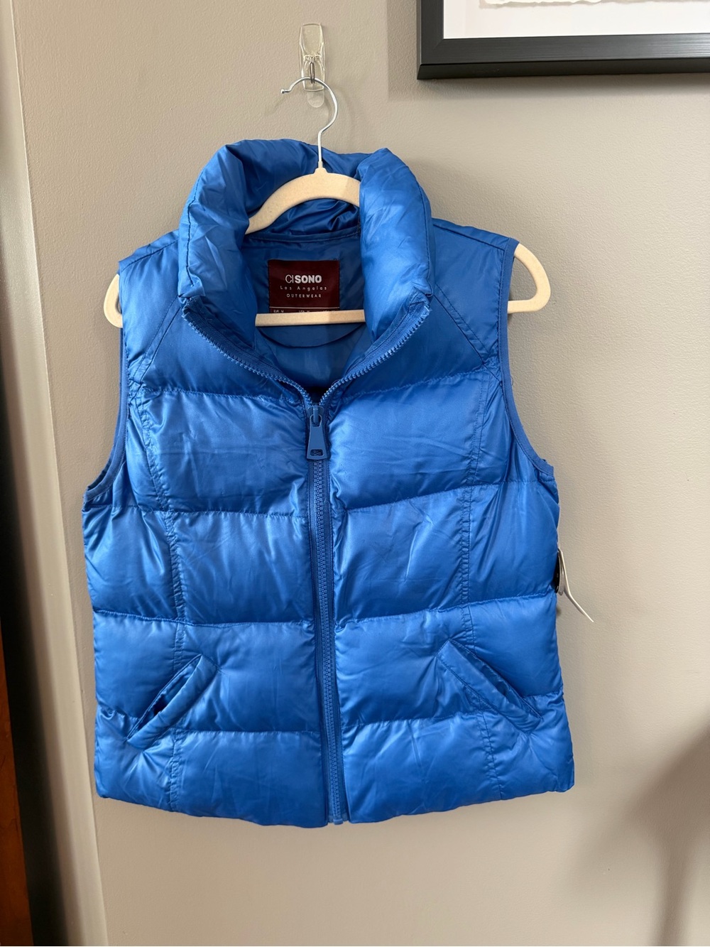 NWT. Ci Sono Bright Blue Women's Puffer Vest. Medium